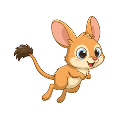 Cute Cartoon Jerboa Jumping Vector Illustration