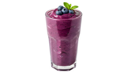 smoothie blueberry, isolated on white or transparent background. PNG