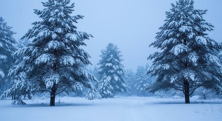 Obraz premium Snowfall Over Peaceful Winter Mountain Range.