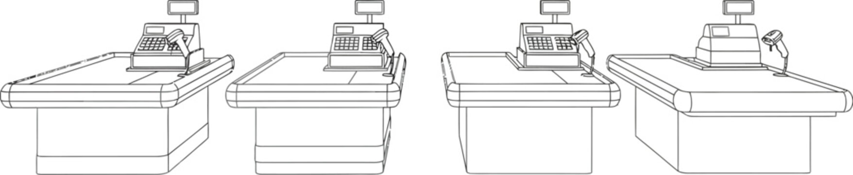 Cashier checkout counter register point of sale pos retail store shop market