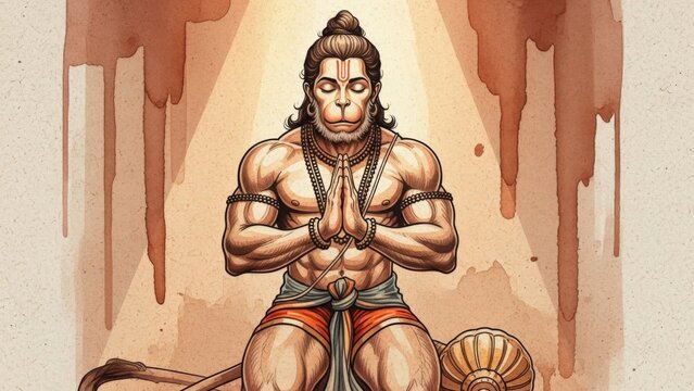 Serene depiction of a meditative yogi with traditional attire and sacred symbols