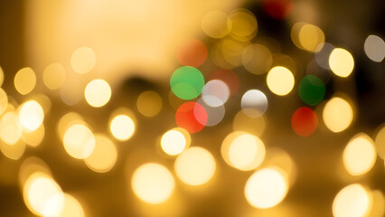 Golden Bokeh Light Festive Abstract Holiday Background Blur