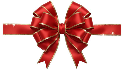 Festive Red and Gold Ribbon Bow Decoration