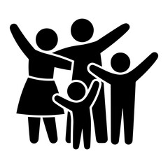 happy family vector icon set