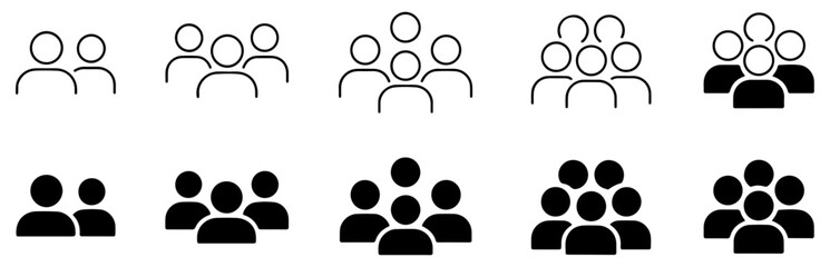 simple people group community icon set