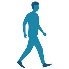 Minimalist vector silhouette of a person walking in a clean modern style