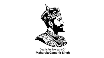 Maharaja Gambhir Singh Portrait for Death Anniversary Commemoration.