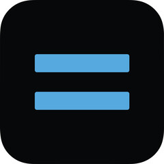 Fototapeta premium Simple and bold graphic icon representing the mathematical symbol for equality, symbolizing balance, equivalence, identity