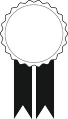Black and white banner sign icon in a simple vector illustration style