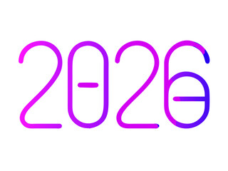 purple text 2026 vector, new year 