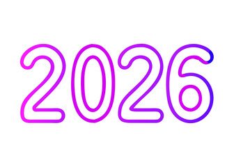 gradient text 2026 vector, new year 