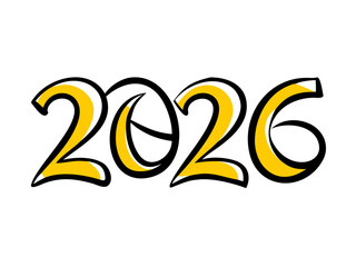 text 2026 vector, new year 