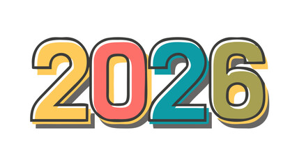 text 2026 vector, new year 