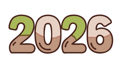 text 2026 vector, new year 