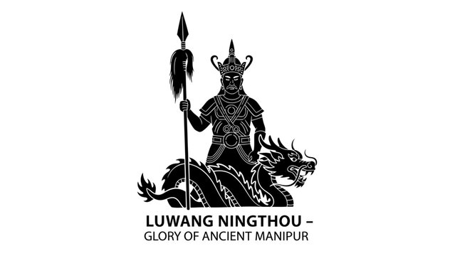 Ancient Manipuri King Riding Dragon Symbolizing Glory and Power.