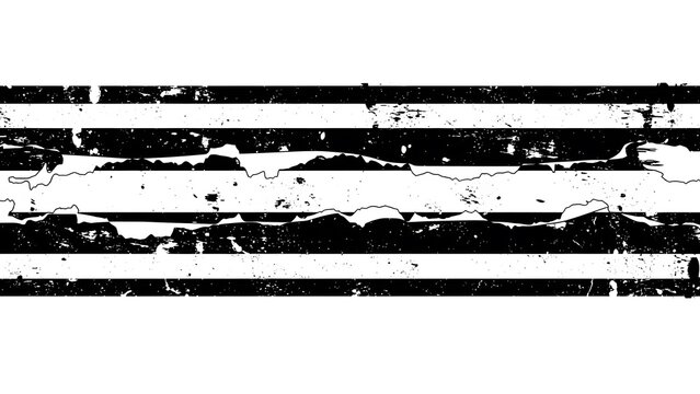 Distressed black and white horizontal stripes pattern background.