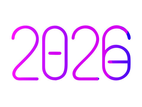 purple text 2026 vector, new year 