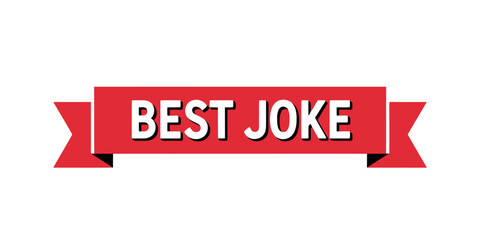 Best joke text in white on a red ribbon banner design