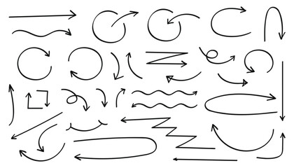 Hand drawn arrow collection sketchy directional elements for design and illustration