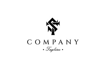 Obraz premium ST,TS,S,T monogram letter logo design vector inspiration for brand, company, and business