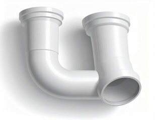 White "U" shaped plastic pipe fixture