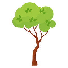 flat style tree illustration. cartoon tree. forest nature theme	
