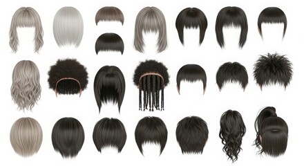 Variety of Wigs and Hairstyles for Character and Fashion