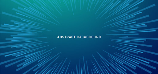 Obraz premium Technology digital speed connect blue green background, cyber nano information, abstract communication, innovation future tech data, internet network connection, Ai big data, line dot illustration