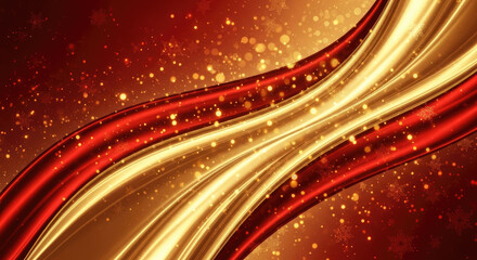 Obraz premium Abstract Christmas Illustration with Falling Snow and Light Effects.