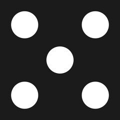 Black Dice Face Showing Five White Pips