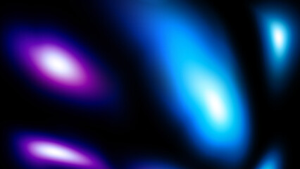 Abstract glowing blue and purple light streaks on black background