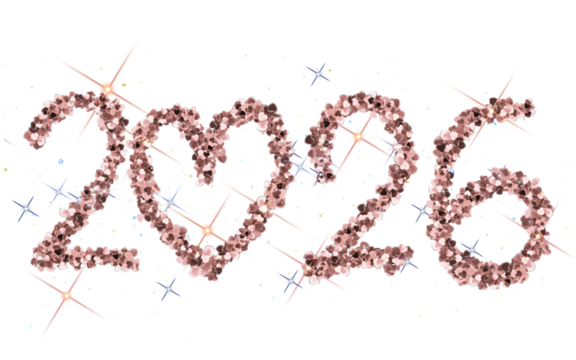 Pink Glitter 2026 text decoration