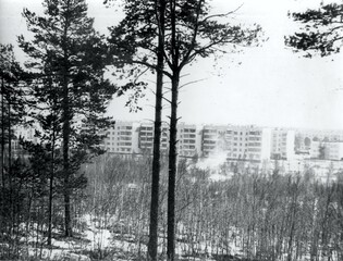 Old black and white of urban photo