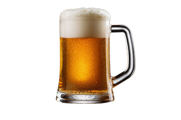 Ein grosses Bierglas vor transparenten Hintergrund