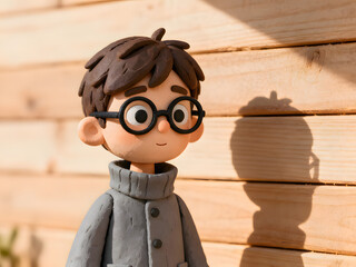 A little boy clamation style render