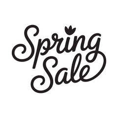 Elegant spring sale hand lettering with crown accent