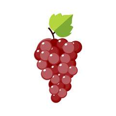 Grape Vector Illustration on White Background. Red Grape Vector Graphic. Ideal for food graphics, packaging, labels, menus, branding, farming themes, botanical projects, and digital artwork