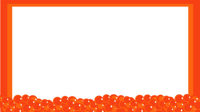 Caviar and Orange Frame Vector Illustration on White Background. Minimalist Caviar for culinary branding, gourmet packaging, restaurant menus, invitations, product labels.