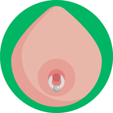 A piercing placed on the nipple.