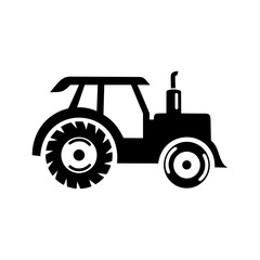 Tractor logo template on a white background. Tractor pictogram, side view