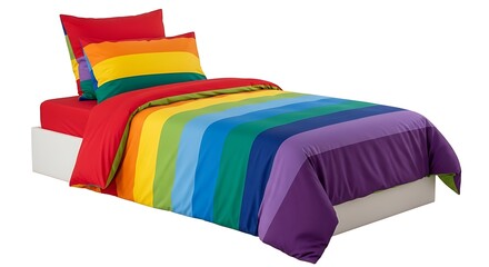 Obraz premium Buy rainbow bedding set online colorful stripe pattern duvet cover set for kids teens adults bedroom decor