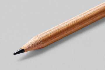 Focus of a simple Pencil: A close-up shot of a pristine wooden pencil, revealing its sharp graphite tip, poised for creativity and precision.