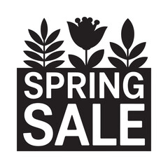 Spring sale announcement with floral accents