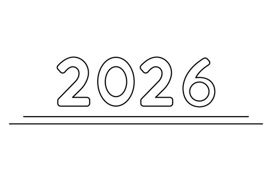 Two thousand twenty-six year outline design with an underline illustration