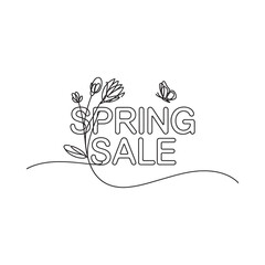 Elegant spring sale announcement with floral accents