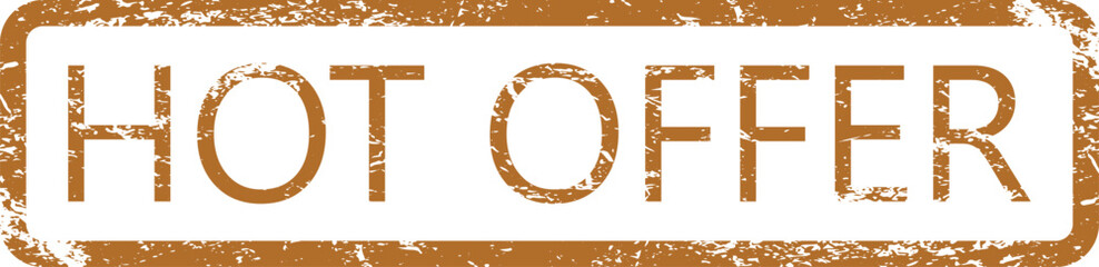 Hot Offer Grunge Stamp. Distressed Retail Discount Promotion Label Vector Illustration