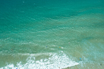 Aerial View of Playa del Castillo, Fuerteventura with Kitesurfers