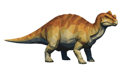 Fototapeta premium Polygonal dinosaur art: low poly design of prehistoric animal