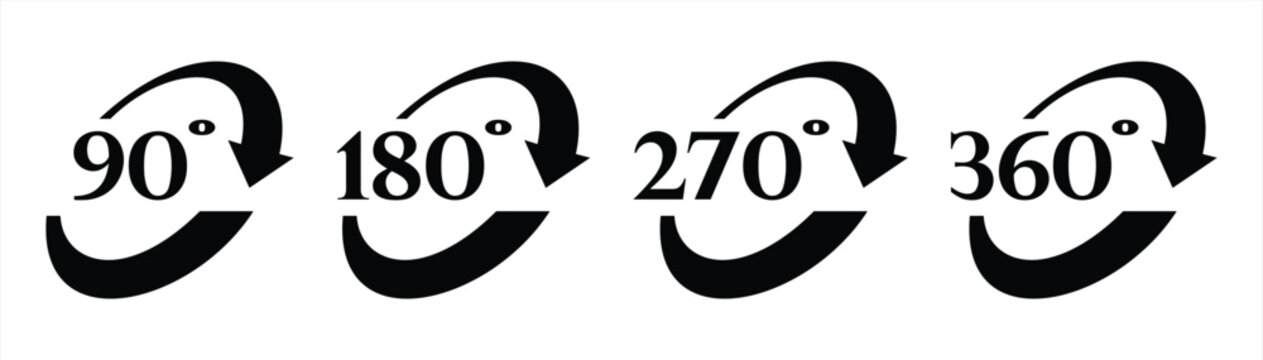 vector icon rotates 90, 180, 270, 360 degrees