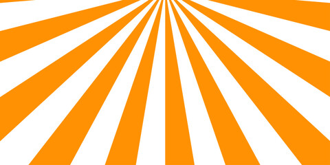 Sunburst pattern summer social banner. Orange sunburst stripes background with transparent rays. vibrant orange and white radial burst vector background.